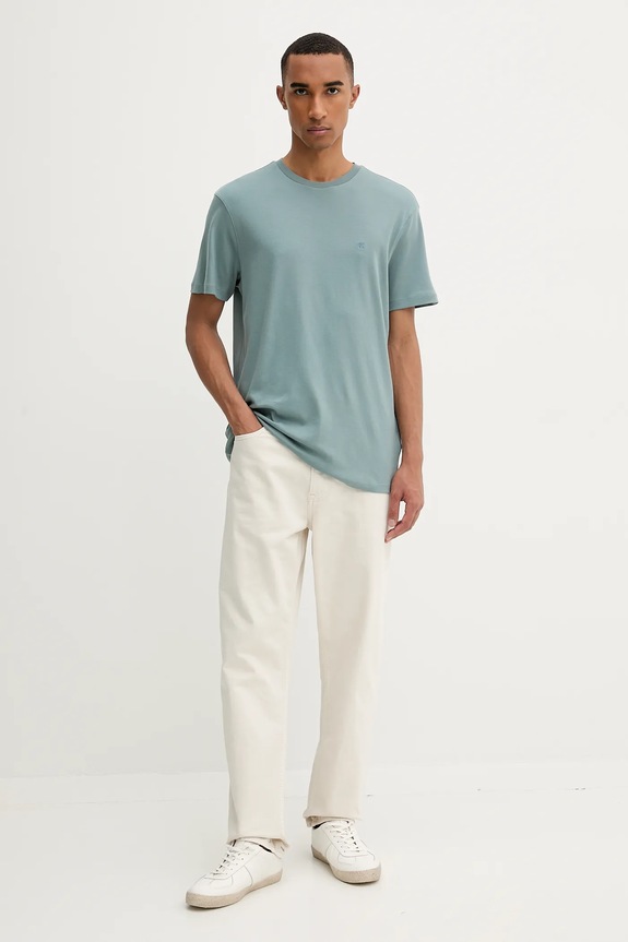 Βαμβακερό μπλουζάκι Calvin Klein LV04LB275G τιρκουάζ SS26
