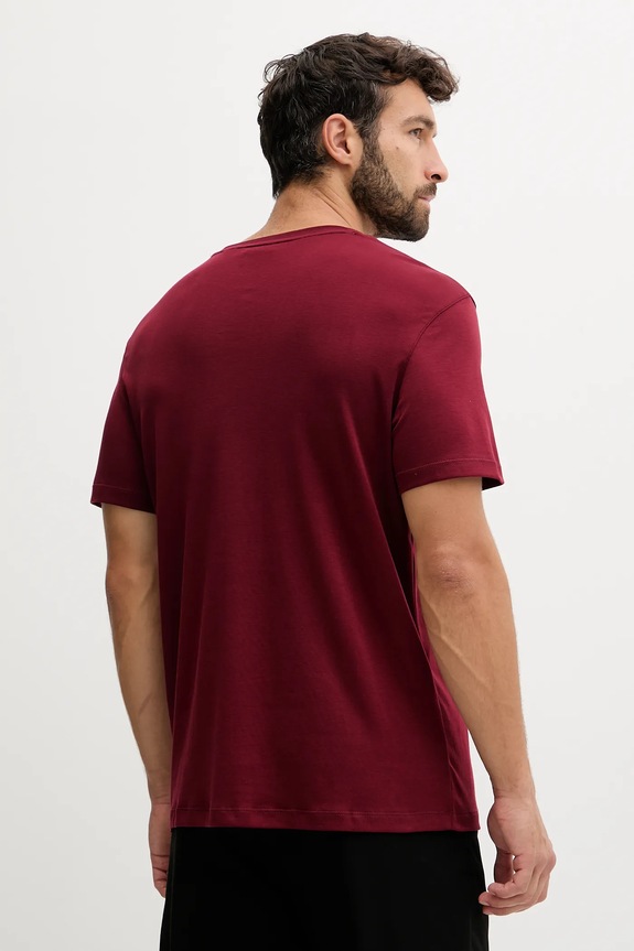 Bavlněné tričko Calvin Klein LV04LB275G burgundské SS26