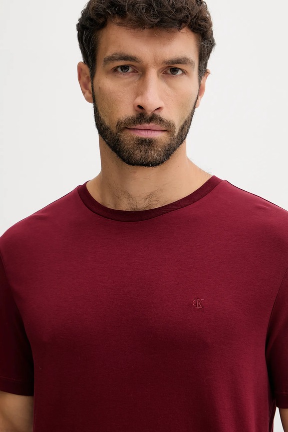 Oblečení Bavlněné tričko Calvin Klein LV04LB275G burgundské