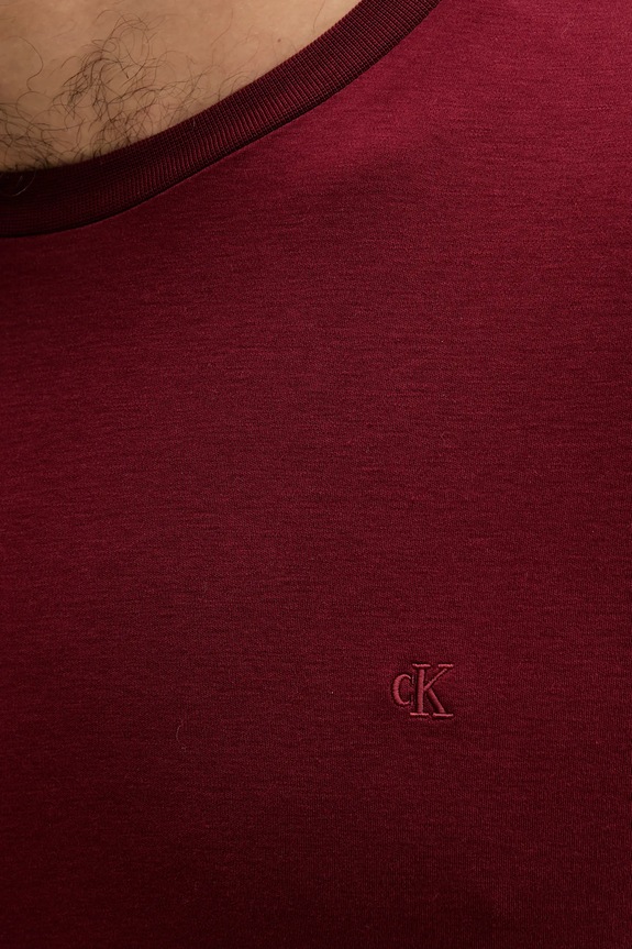 Bavlněné tričko Calvin Klein burgundské LV04LB275G