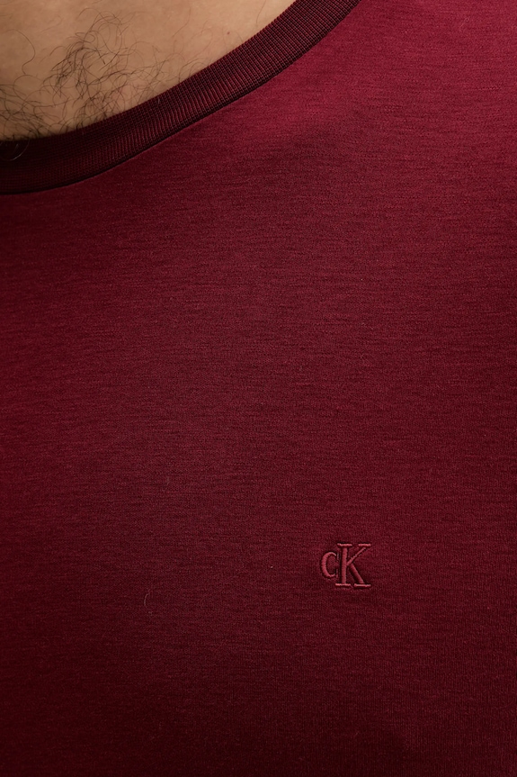 Bavlněné tričko Calvin Klein burgundské LV04LB275G
