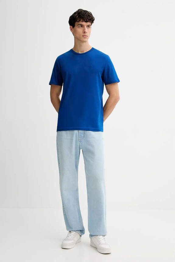 Calvin Klein T-shirt męski bawełniany LV04LB275G niebieski SS26