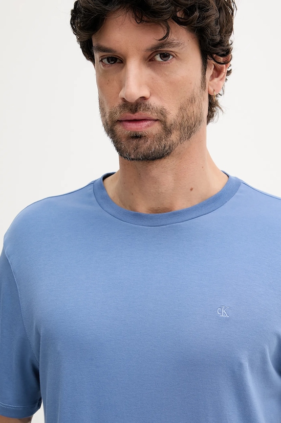 Odzież Calvin Klein T-shirt męski bawełniany LV04LB275G niebieski