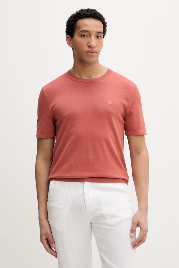 Calvin Klein férfi pamut t-shirt narancssárga LV04LC333G
