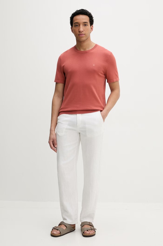 Calvin Klein férfi pamut t-shirt LV04LC333G narancssárga SS26
