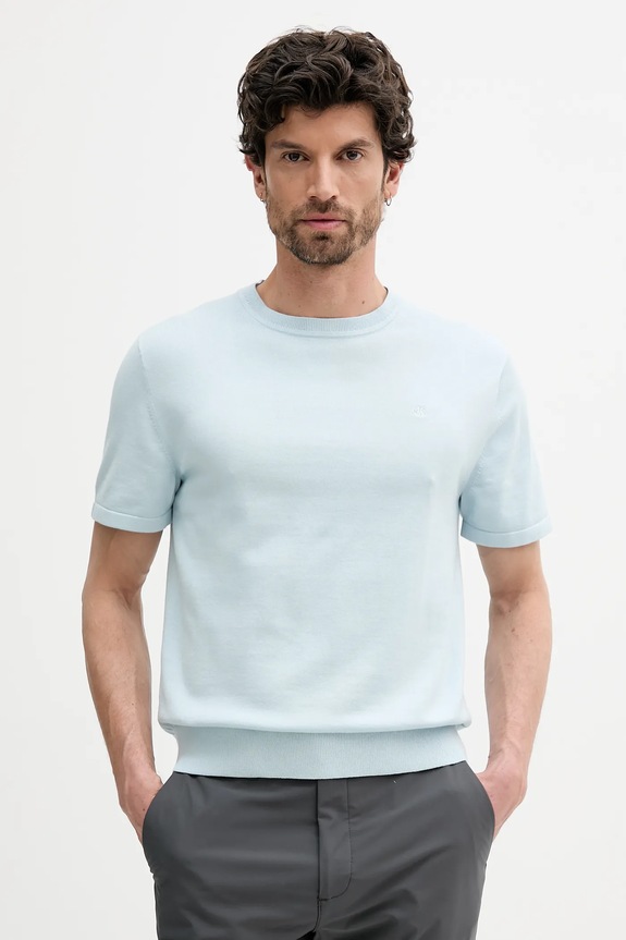 Calvin Klein tričko pánske bavlnené jednofarebný modrá LV04LC333G
