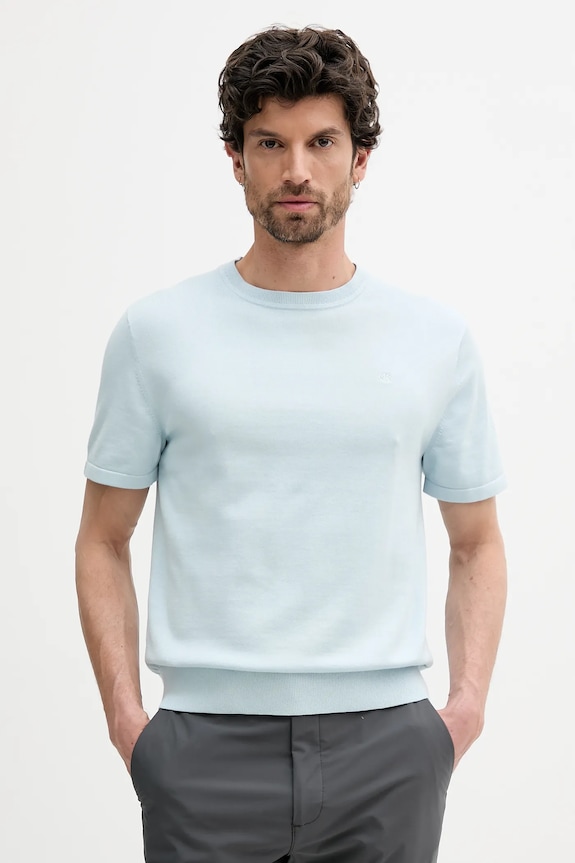 Calvin Klein tričko pánske bavlnené jednofarebný modrá LV04LC333G