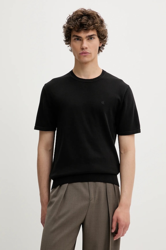 Calvin Klein tričko pánske bavlnené jednofarebný čierna LV04LC333G