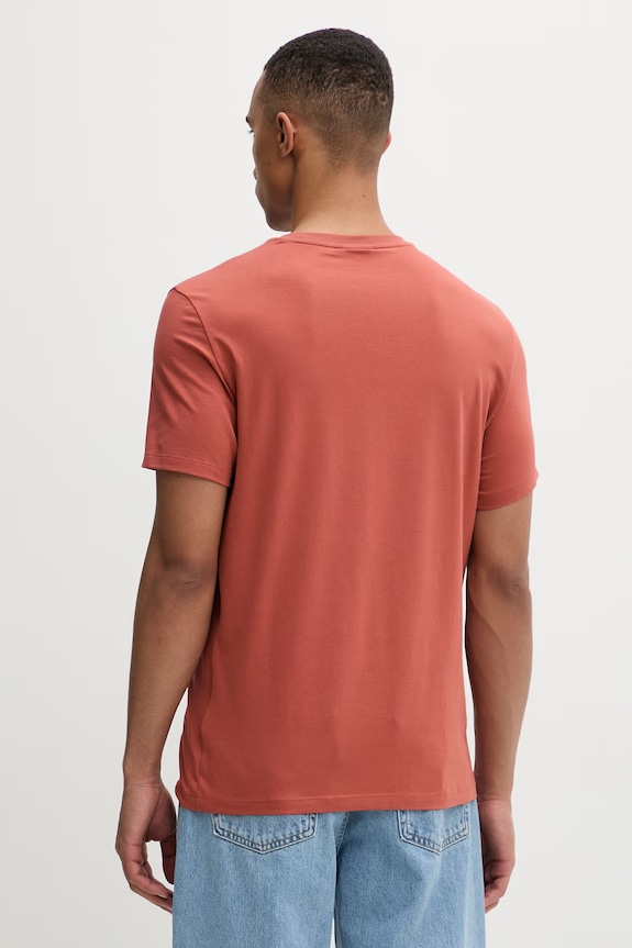 Ρούχα Calvin Klein T-shirt ανδρικό βαμβακερό με ελαστάν LV04LC240G πορτοκαλί