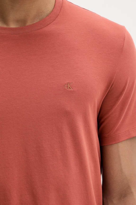 Calvin Klein T-shirt ανδρικό βαμβακερό με ελαστάν LV04LC240G πορτοκαλί