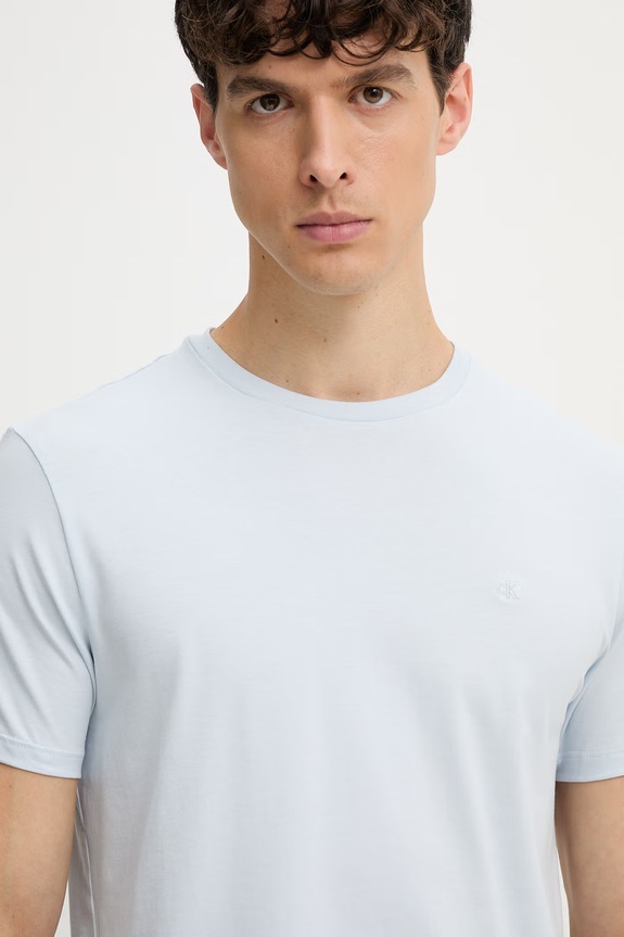 Calvin Klein tricou bărbătesc din bumbac cu elastan albastru LV04LC240G