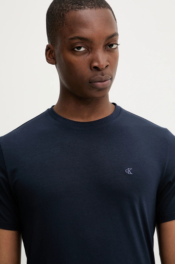 Calvin Klein t-shirt férfi pamut elasztánnal sötétkék LV04LC240G