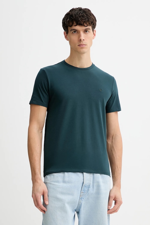 Calvin Klein tričko pánske bavlnené s elastanom zelená LV04LC240G