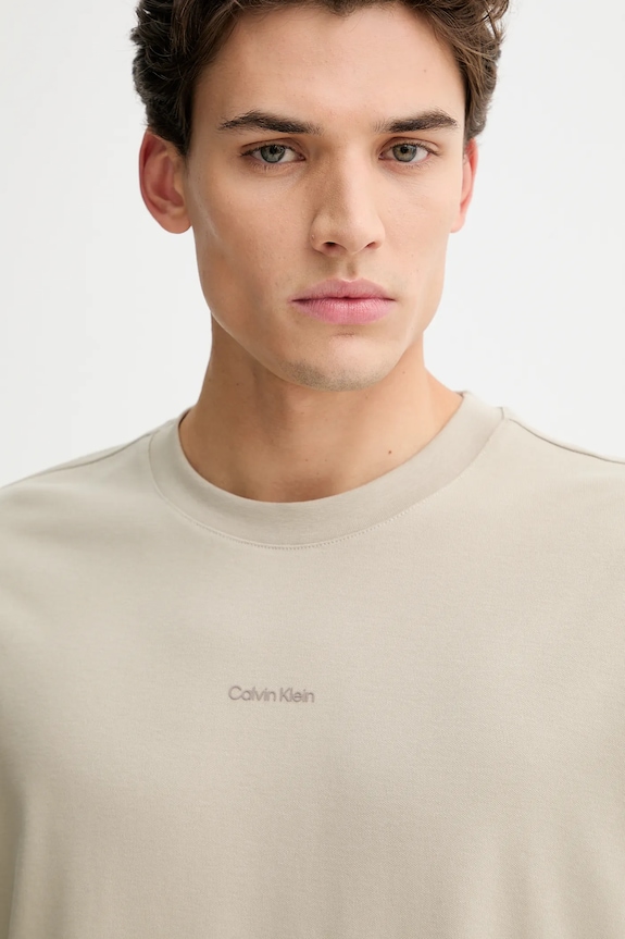 Calvin Klein tričko pánske bavlnené s elastanom béžová LV04LC241G