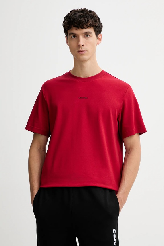 Calvin Klein tričko pánske bavlnené s elastanom červená LV04LC241G