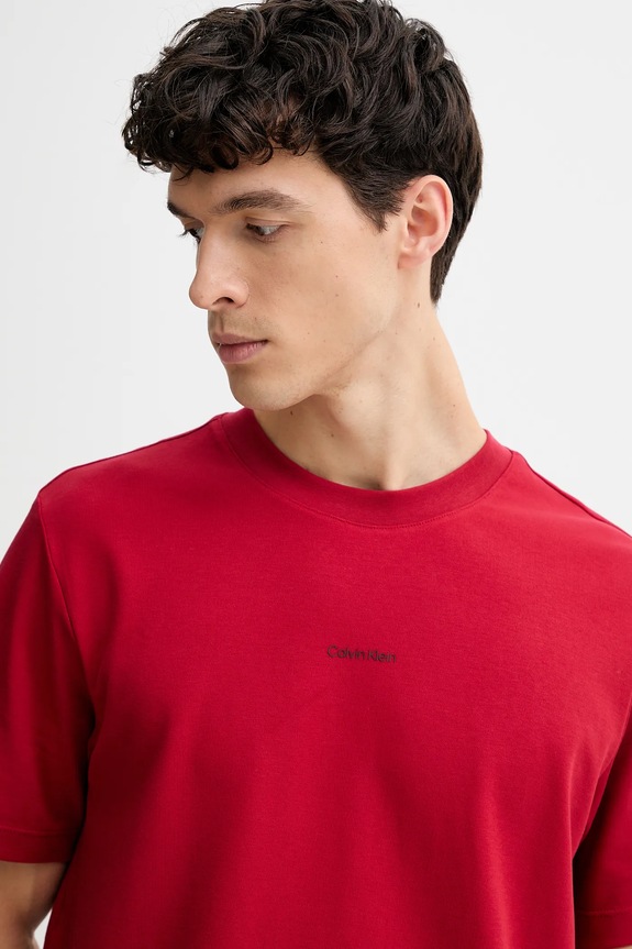 Calvin Klein tričko pánske bavlnené s elastanom červená LV04LC241G