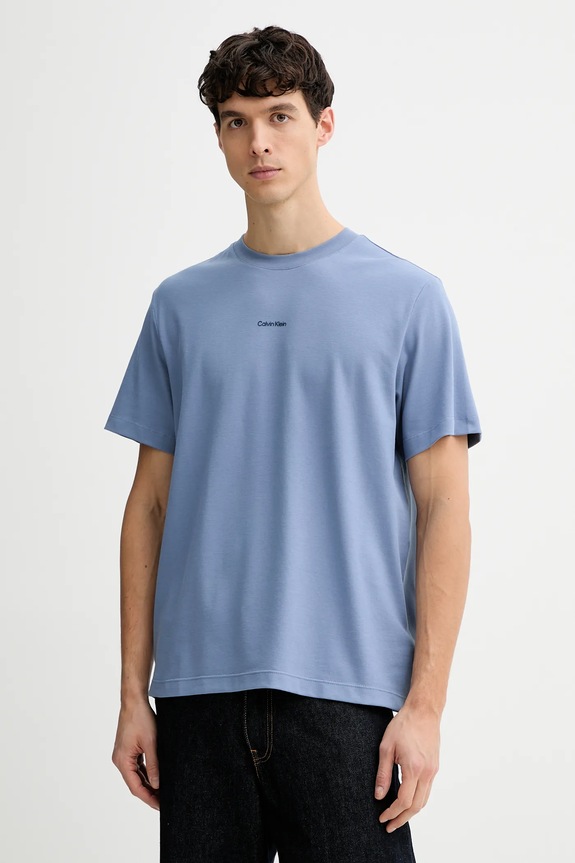 Calvin Klein tričko pánske bavlnené s elastanom fialová LV04LC241G