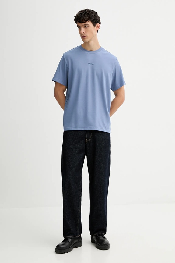 Calvin Klein tričko pánske bavlnené s elastanom LV04LC241G fialová SS26