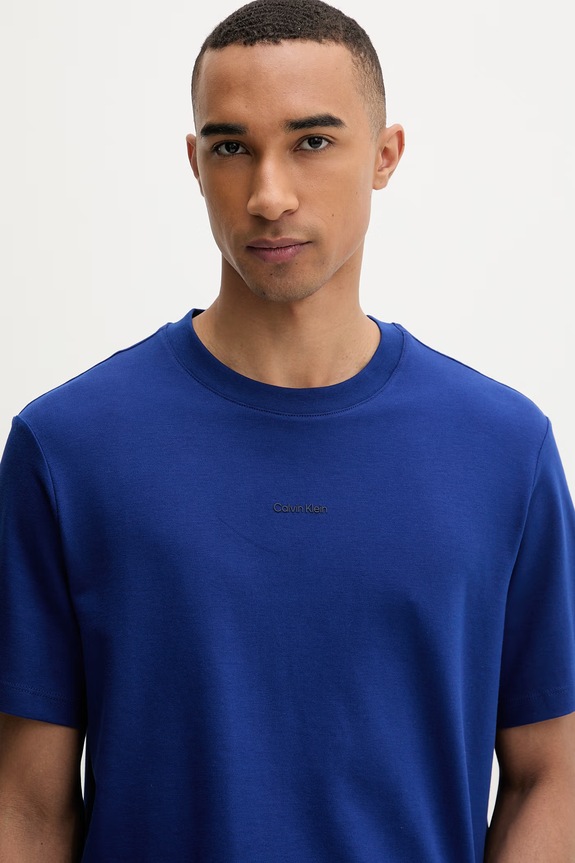 Calvin Klein T-shirt ανδρικό βαμβακερό με ελαστάν μπλε LV04LC241G