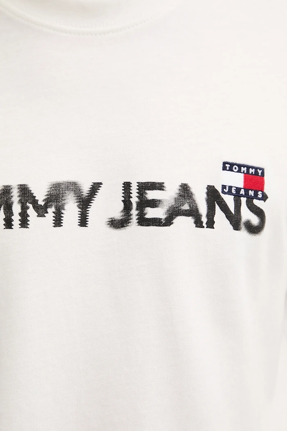 Bombažna kratka majica Tommy Jeans DM0DM21585 bela