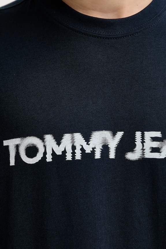 Pamučna majica Tommy Jeans DM0DM21585 mornarsko plava