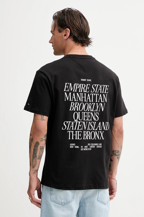 Odzież Tommy Jeans t-shirt bawełniany DM0DM21592 czarny