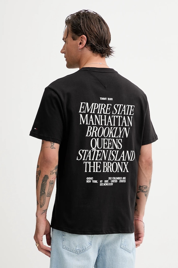 Odzież Tommy Jeans t-shirt bawełniany DM0DM21592 czarny