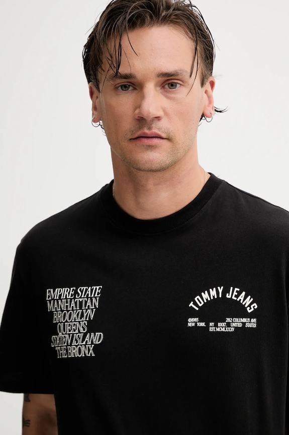 Tommy Jeans t-shirt bawełniany czarny DM0DM21592