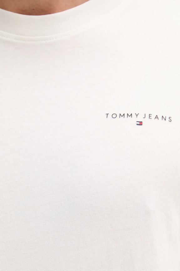 Tommy Jeans T-shirt ανδρικό βαμβακερό λευκό DM0DM21780