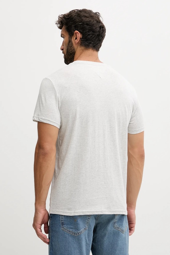 Tommy Jeans t-shirt ανδρικό βαμβακερό DM0DM21780 γκρί SS26
