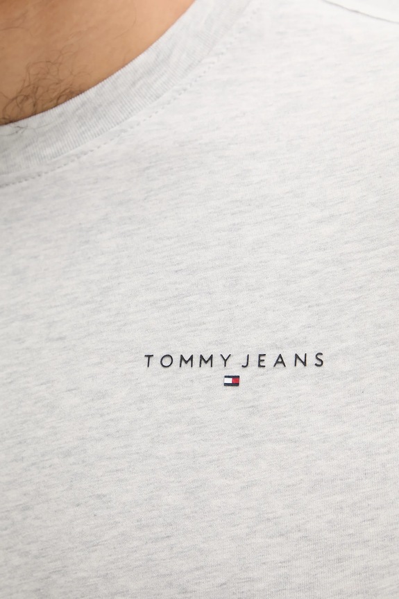 Ρούχα Tommy Jeans t-shirt ανδρικό βαμβακερό DM0DM21780 γκρί