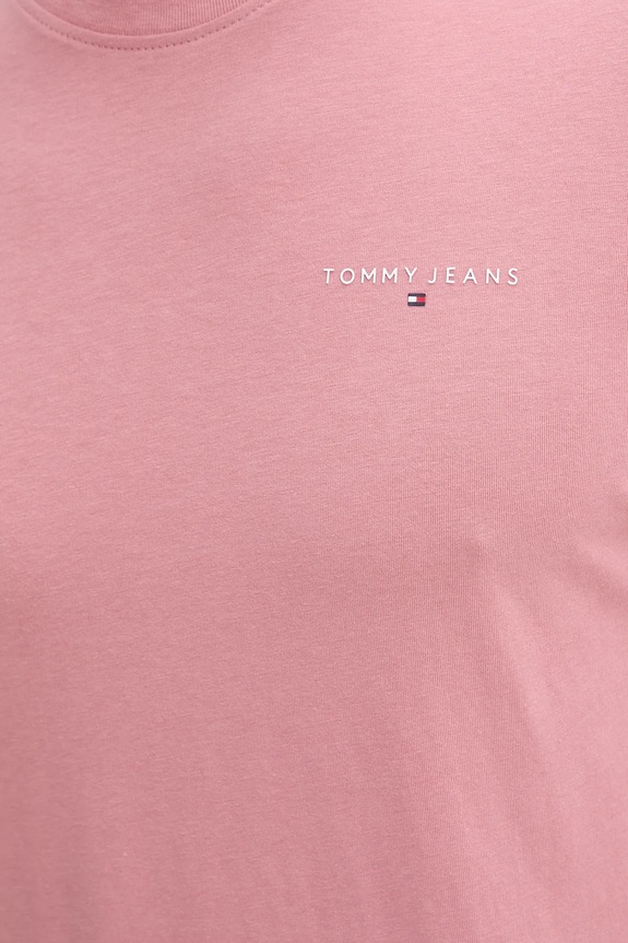 Tommy Jeans T-shirt męski bawełniany różowy DM0DM21780