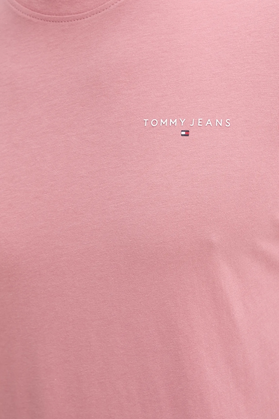 Tommy Jeans T-shirt męski bawełniany różowy DM0DM21780