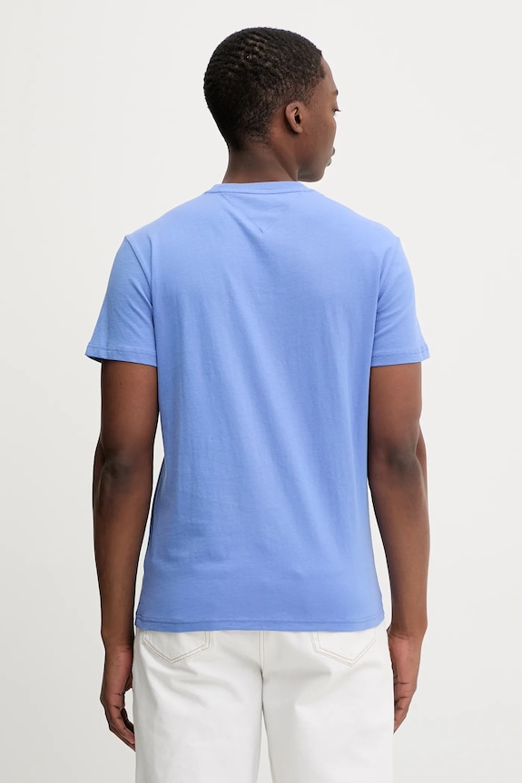 Ρούχα Tommy Jeans T-shirt ανδρικό βαμβακερό DM0DM21780 μωβ