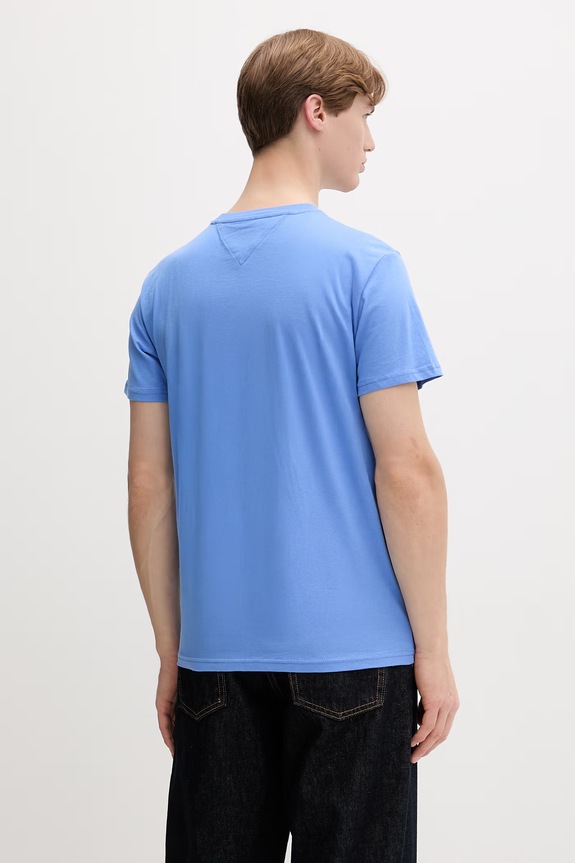 Odzież Tommy Jeans T-shirt męski bawełniany DM0DM21780 niebieski