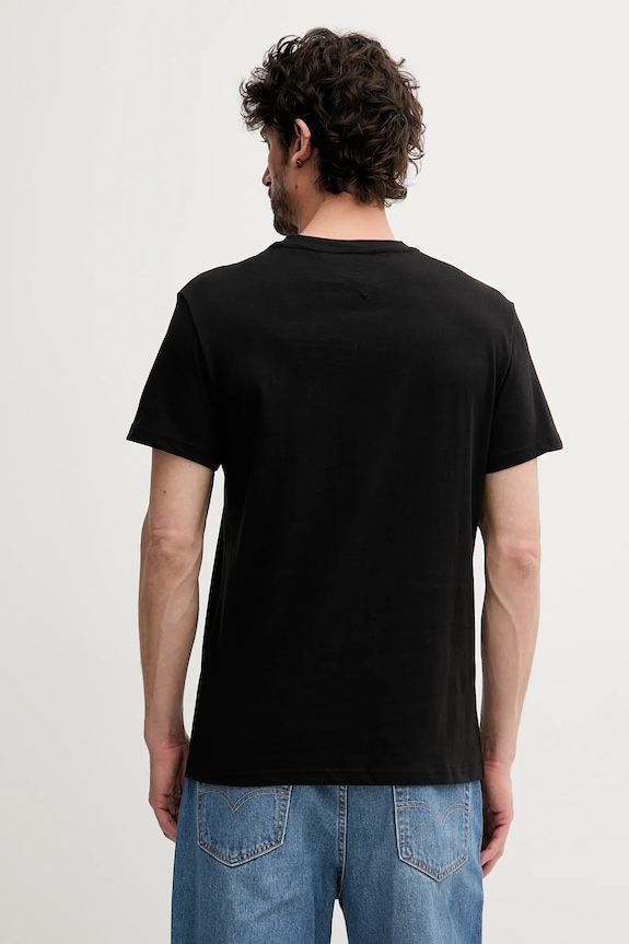 Tommy Jeans T-shirt Ανδρικό βαμβακερό DM0DM21780 μαύρο SS26