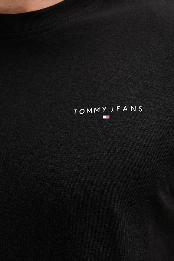 Tommy Jeans T-shirt Ανδρικό βαμβακερό μαύρο DM0DM21780