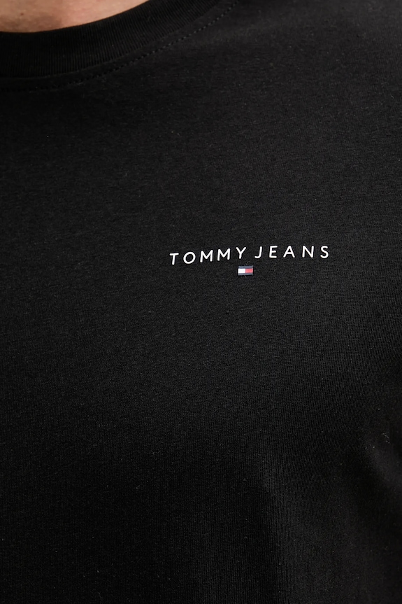 Tommy Jeans T-shirt Ανδρικό βαμβακερό μαύρο DM0DM21780