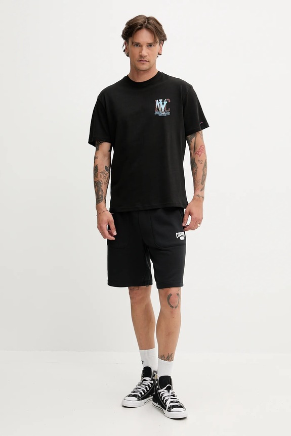 Tommy Jeans t-shirt bawełniany DM0DM21831 czarny AW25