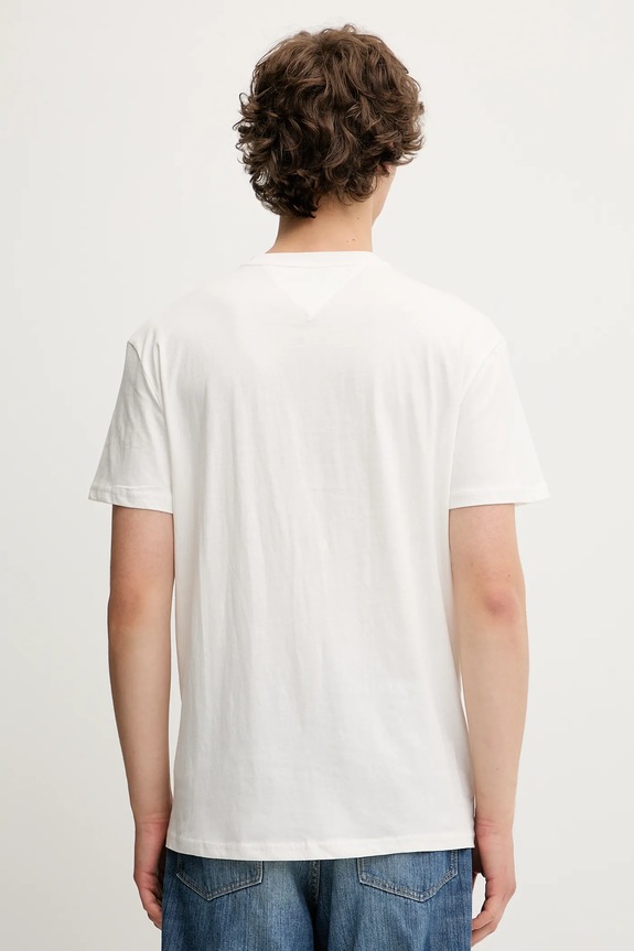 Pamučna majica Tommy Jeans DM0DM21911 bijela AW25