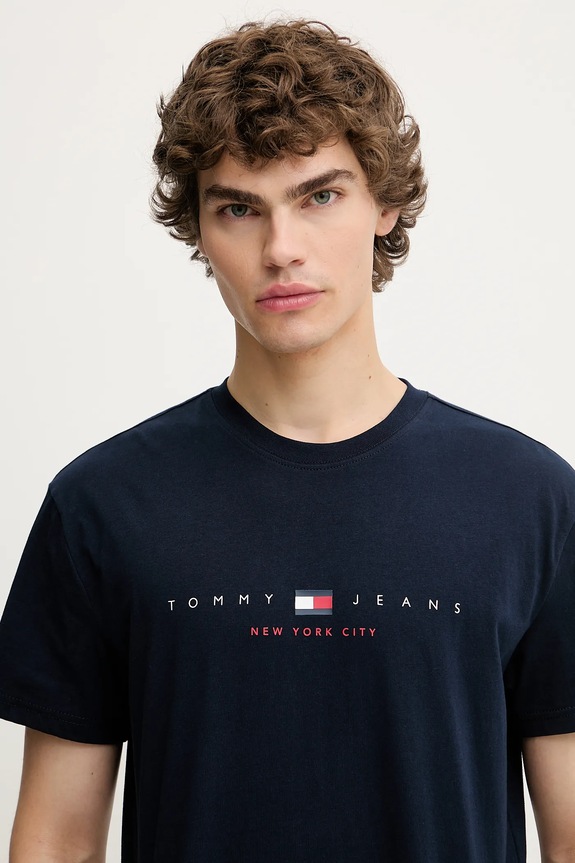 Odzież Tommy Jeans t-shirt bawełniany DM0DM21911 granatowy