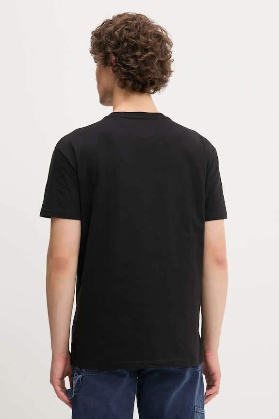 Ρούχα Βαμβακερό μπλουζάκι Tommy Jeans DM0DM21913 μαύρο