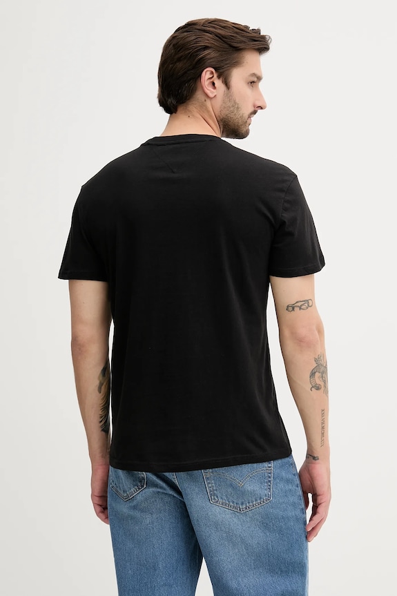 Oblačila Bombažna kratka majica Tommy Jeans DM0DM21940 črna