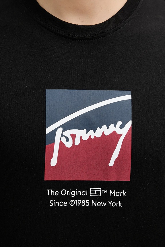 Bombažna kratka majica Tommy Jeans DM0DM21940 črna