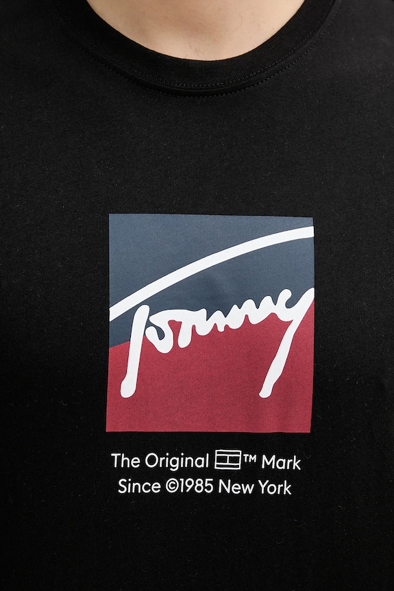 Bombažna kratka majica Tommy Jeans DM0DM21940 črna