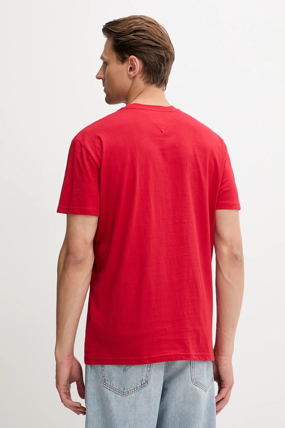 Tommy Jeans t-shirt bawełniany DM0DM21941 czerwony AW25