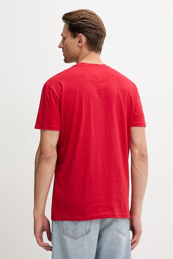 Tommy Jeans t-shirt bawełniany DM0DM21941 czerwony AW25