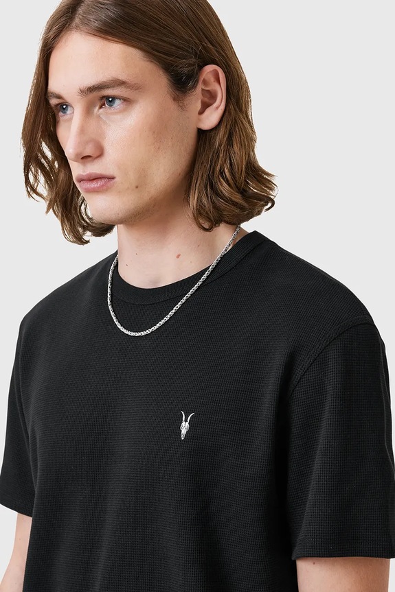 Βαμβακερό μπλουζάκι AllSaints ELLIS M018JC μαύρο AW25