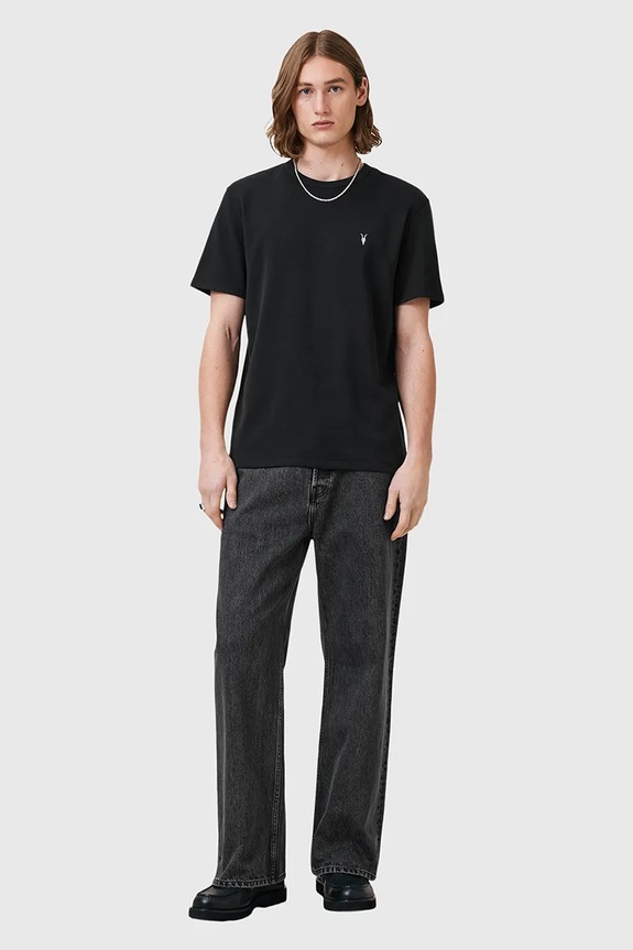 Βαμβακερό μπλουζάκι AllSaints ELLIS M018JC μαύρο