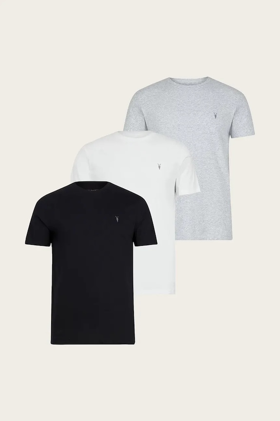 AllSaints majica za muškarce od pamuka TONIC 3-pack bijela M029JB